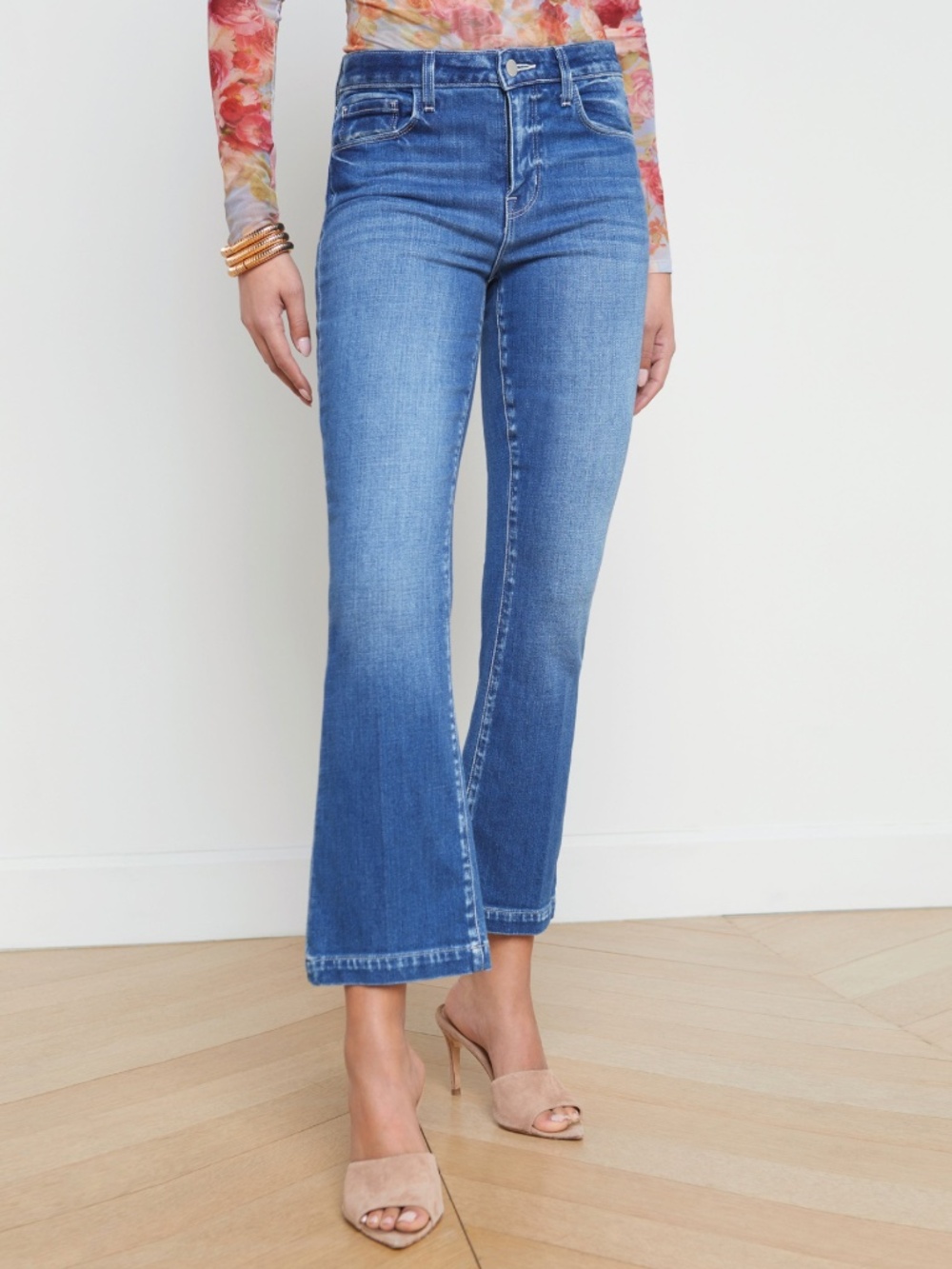 L'AGENCE Ali Skinny Cropped Flare Blue Jean Maywood Size 28